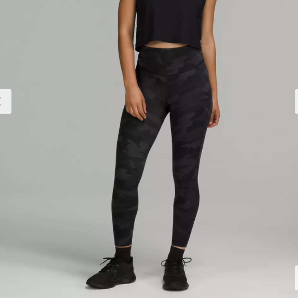 Lululemon 23" black camo leggings, size 6